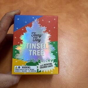 Teeny-Tiny Tinsel Tree with Rotating Colored Light